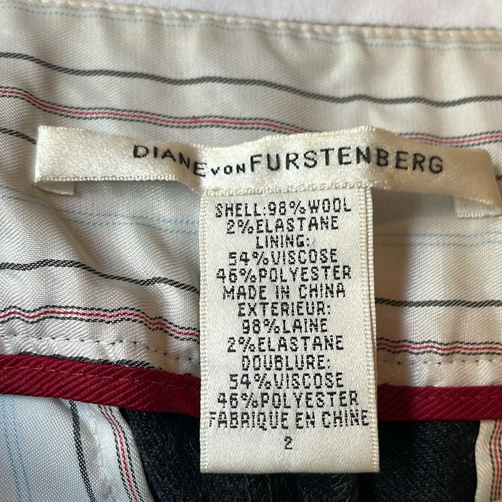 Diane von Furstenberg Midrise Flared Grey Wool Pants - Picture 4 of 15